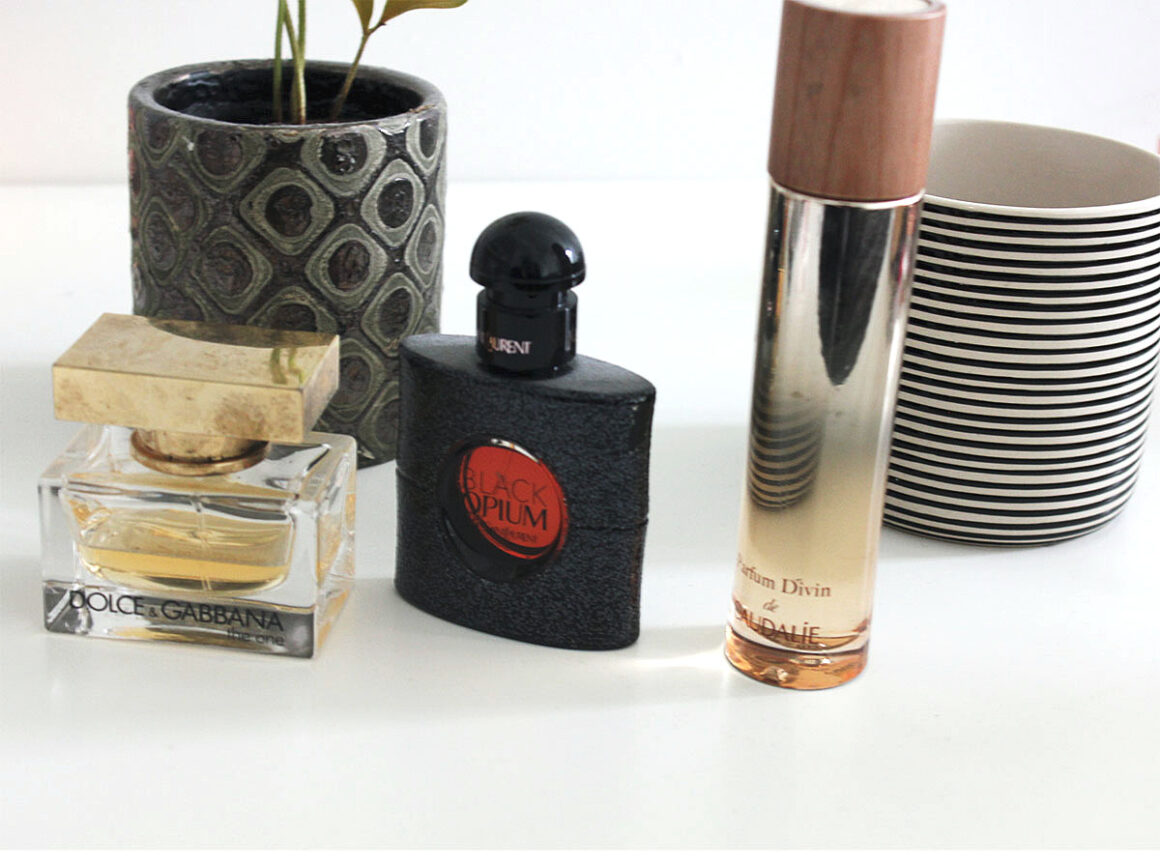 Top Three Winter Perfumes Caudalie Parfum Divin Yves Saint Laurent Black Opium Dolce and Gabbana The One