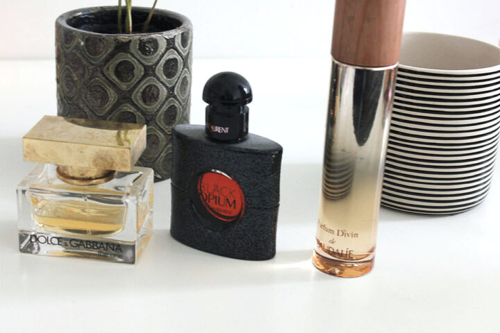 Top Three Winter Perfumes Caudalie Parfum Divin Yves Saint Laurent Black Opium Dolce and Gabbana The One