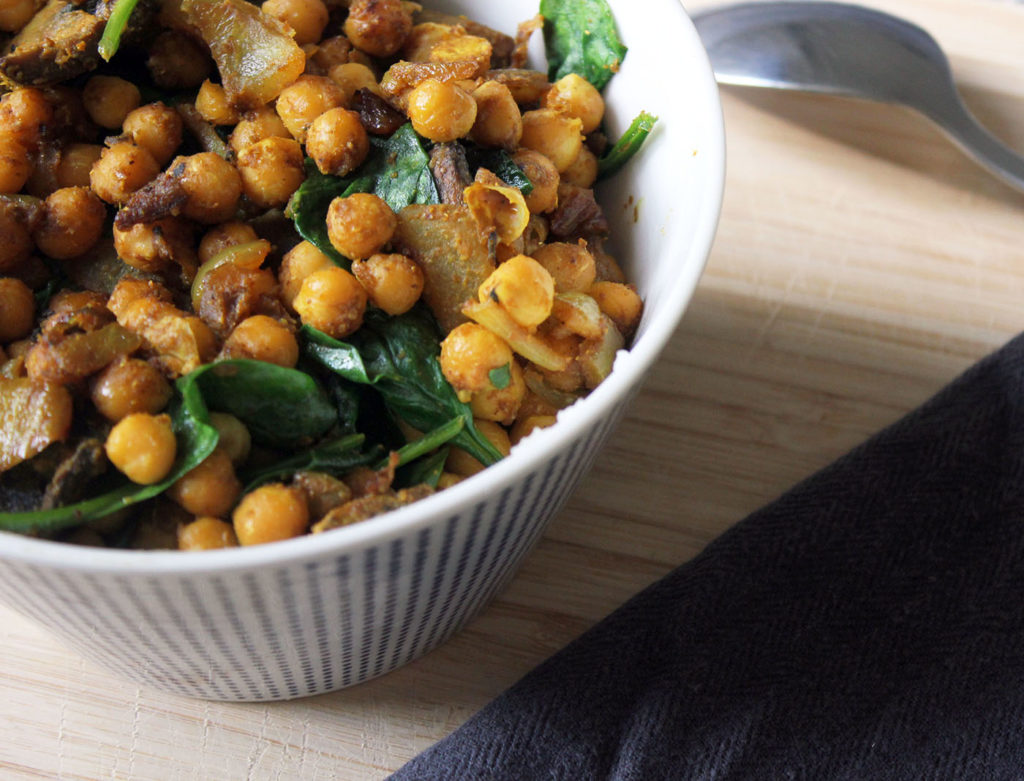 chickpea and spinach pilaf