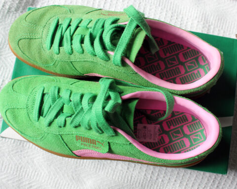 Puma Palermo trainers in Green and Pink