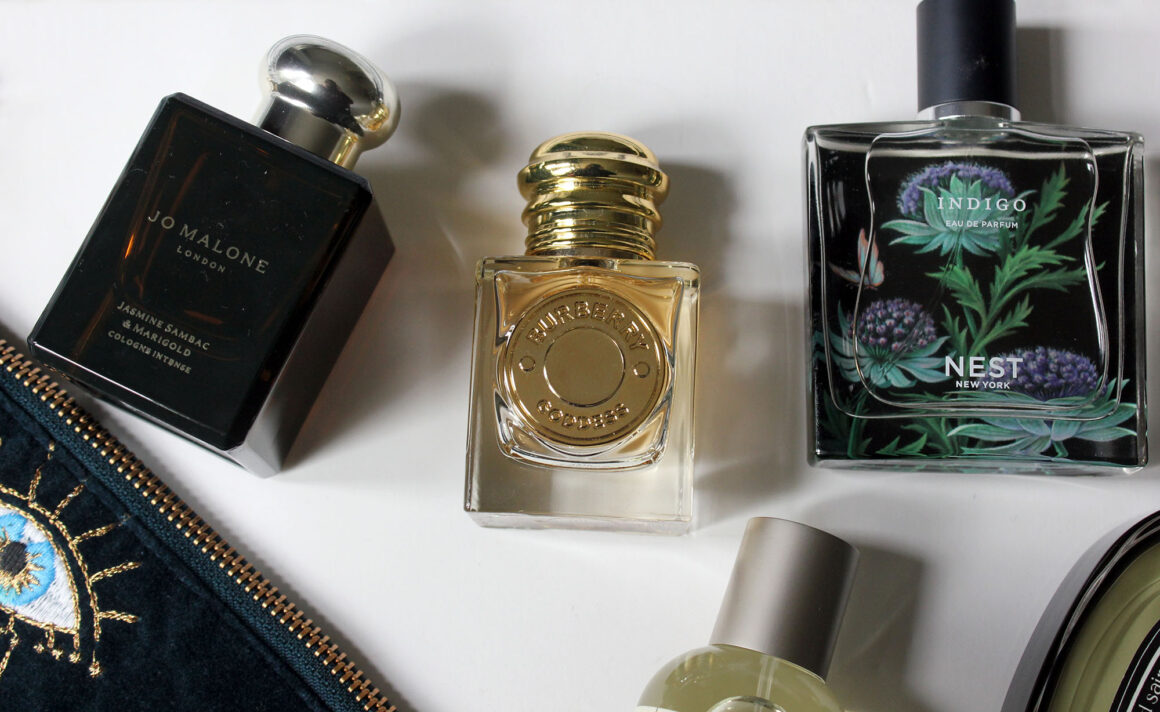 Jo Malone Jasmine Sambac and Marigold, Burberry Godess and Nest Indigo