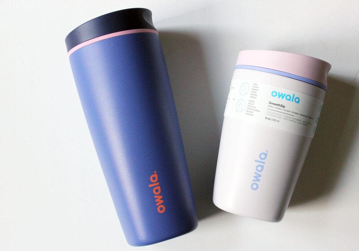 Owala SmoothSip Slider in Blue Jay and Candy Coated