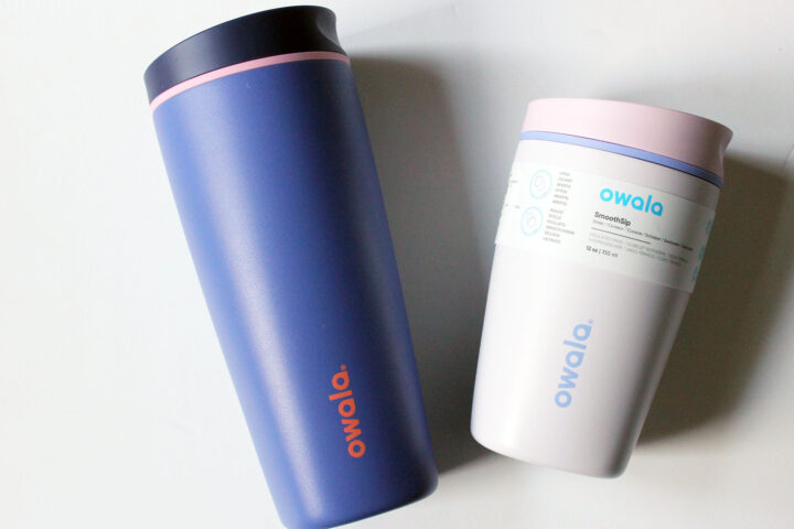 Owala SmoothSip Slider in Blue Jay and Candy Coated