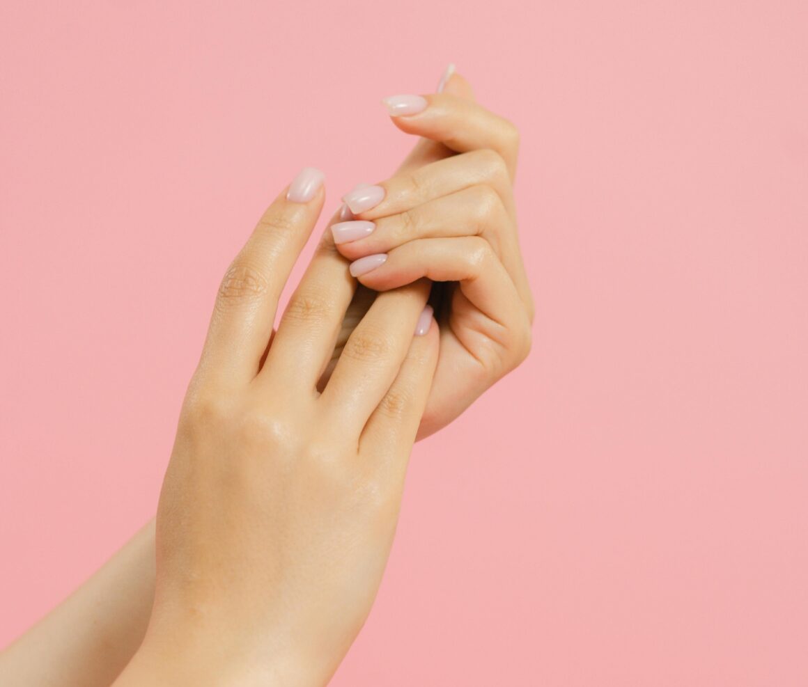 soft milky pink nails